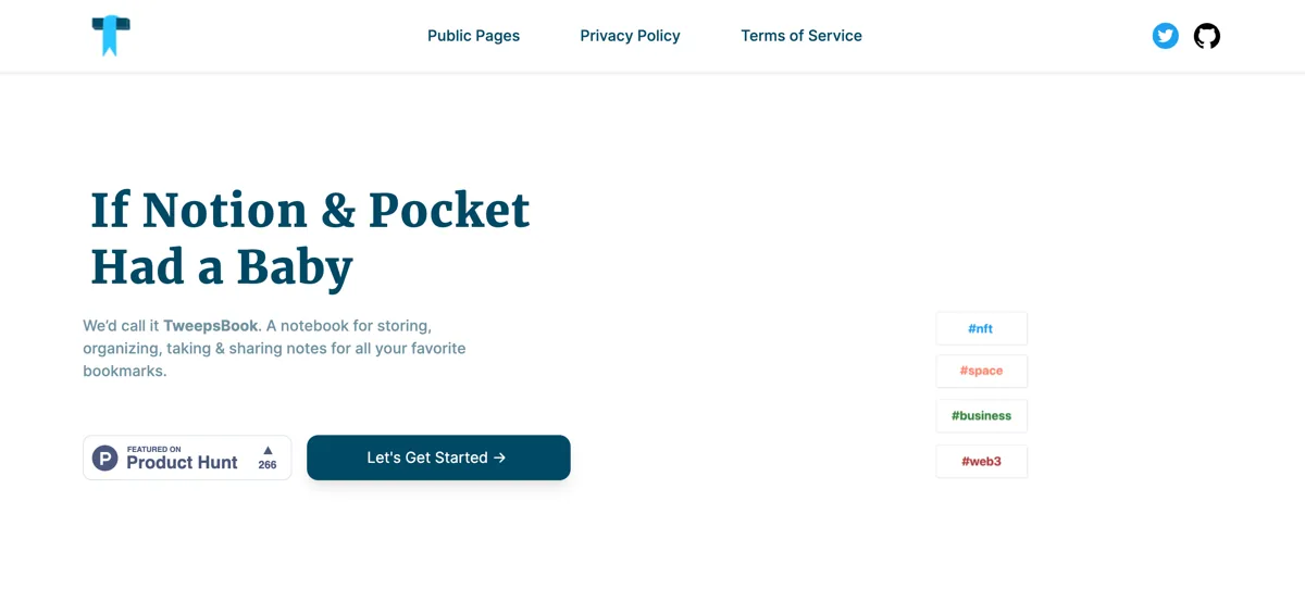 Tweepsbook interface